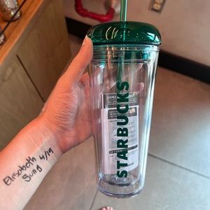 Starbucks Korea clear and green dome tumbler plastic cup